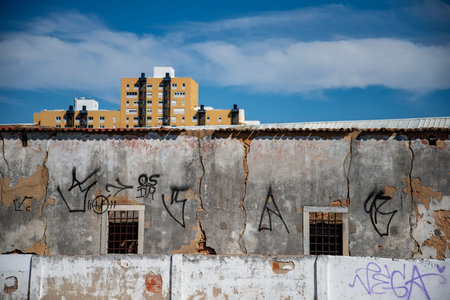 the architecture at the area of Xabregas in the City of Lisbon in Portugal.  Portugal, Lisbon, October, 2021のeditorial素材