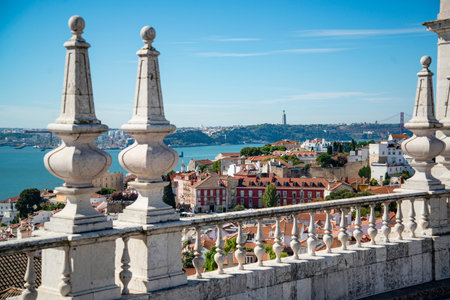 the view from the roof of the Igreja Sao Vicente de Fora in Alfama in the City of Lisbon in Portugal.  Portugal, Lisbon, October, 2021のeditorial素材