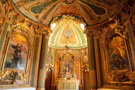 Inside of the Palacio National de Quelez in the Town of Quelez northwest of the City of Lisbon in...
