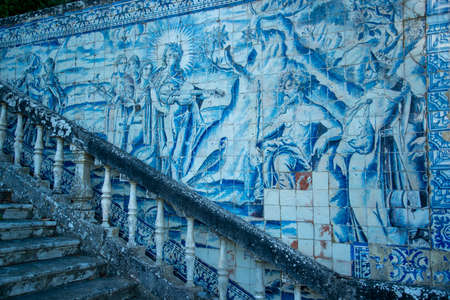 Azulejos at the House and Garden of the Palacio Fronteira in Benfica in the City of Lisbon in Portugal. Portugal, Lisbon, October, 2021のeditorial素材