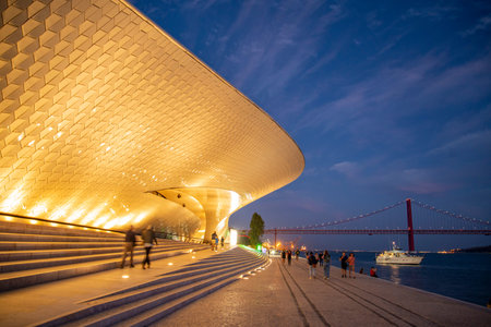 the Museu de Arte, Arquitetura and Tecnolocia or MAAT at the Rio Tejo in Belem near the City of...