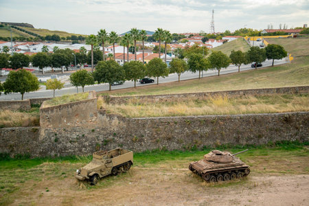 a tank at the Museu Militar de Elvas in the old town in the city of Elvas in Alentejo in Portugal. ...