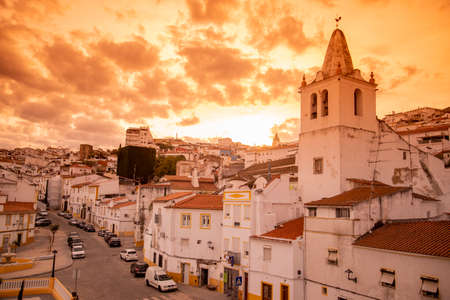 a city view of the old town in the city of Elvas in Alentejo in Portugal.  Portugal, Elvas, October, 2021のeditorial素材