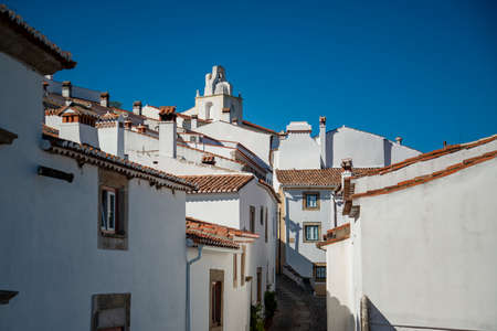 the old Town of the Village of Marvao on the Hill of Castelo de Marvao in Alentejo in Portugal.  Portugal, Marvao, October, 2021のeditorial素材