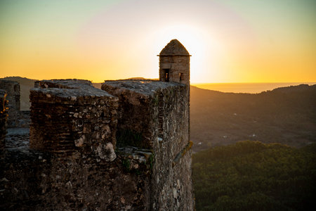 the Fort and Castelo of Marvao in the old Town of the Village of Marvao on the Hill of Castelo de Marvao in Alentejo in Portugal.  Portugal, Marvao, October, 2021のeditorial素材