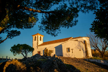 the church of Santa Maria Church and Templom Igreja in the old Town of the Village of Marvao on the Hill of Castelo de Marvao in Alentejo in Portugal.  Portugal, Marvao, October, 2021のeditorial素材