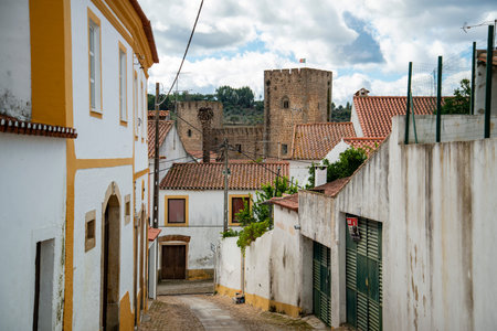 a small alley in the Village of Amieira do Tejo in Alentejo in Portugal.  Portugal, Amieira do Tejo,...