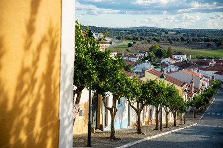 a view of the Town of Avis in Alentejo in Portugal.  Portugal, Avis, October, 2021のeditorial素材