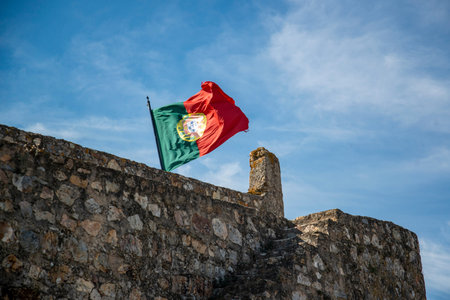 the Castelo in the old Town of Alegrete in Alentejo in Portugal.  Portugal, Alegrete, October, 2021のeditorial素材