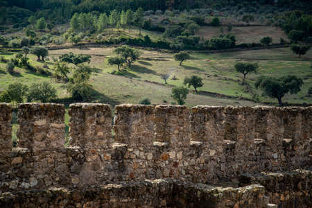 the castelo da Amieira da Tejo at the Village of Amieira do Tejo in Alentejo in Portugal.  Portugal, Amieira do Tejo, October, 2021のeditorial素材