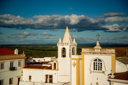 the Igreja and Convento Sao Bento de Avis in the Town and Castle of Avis in Alentejo in Portugal.  Portugal, Avis, October, 2021のeditorial素材