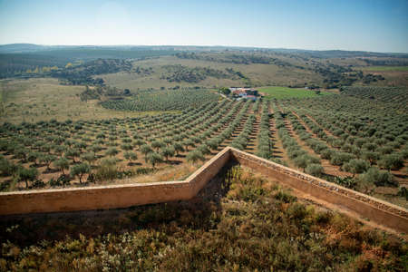 the Castelo de Ouguela in the Village of Ouguela in Alentejo in Portugal.  Portugal, Ouguela, October, 2021のeditorial素材