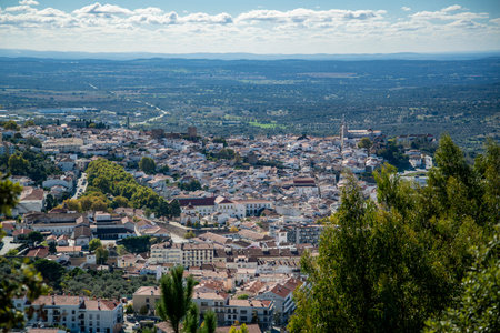 a view over the Old City of Castelo de Portalegre in Alentejo in  Portugal.  Portugal, Portalegre, October, 2021のeditorial素材