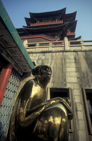 the Temple and Pavilion of Prince Teng in the City of Nanchang in the Province of Jiangxi in China. China, Nanchang, November, 1996のeditorial素材