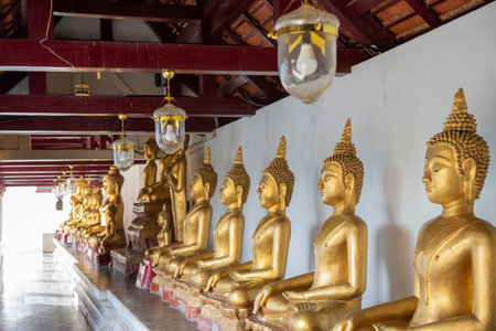Buddha Gallery at Wat Phra Si Rattana Mahathat in the city of Phitsanulok in Thailand. Thailand, Phitsanulok, November, 29, 2024.のeditorial素材