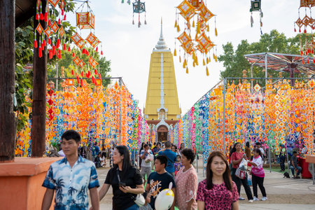 Provincial Hall Shrine at Silk Fair in City Center of Khon Kaen Province Khon Kaen in Thailand....