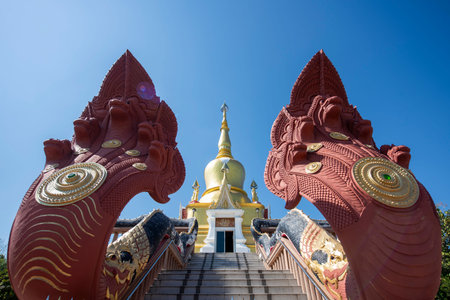 the Chedi at Wat Pa Kittiyanusorn in Amphoe Phu Wiang in Province of Khon Kaen in Thailand....