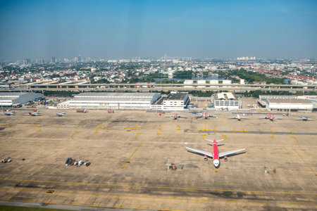 a view of Don Mueang city and Airport in the city of Bangkok in Thailand, Thailand, Don Mueang, November, 12, 2024のeditorial素材