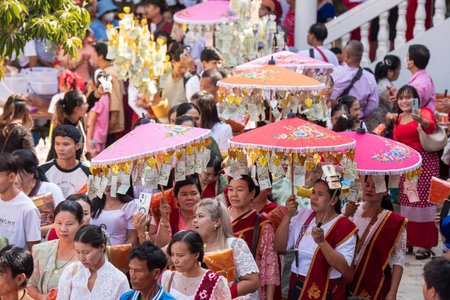 People at Temple Festival at Wat Phai Lom on Ko Kret Island in Nonthaburi Province in Thailand....
