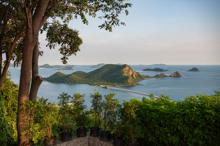 View at Khao Laem Pu Chao View Point of Sattahip in province of Chonburi in Thailand, Thailand,...