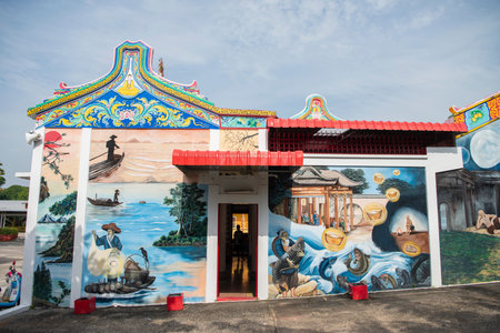 Paintings at Chao Mae Tubtim Shrine in Rayong City in the Province of Rayong in Thailand, Thailand, Rayong, October, 25, 2024のeditorial素材
