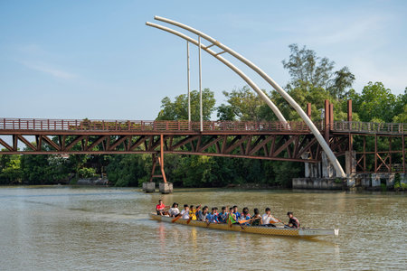 Mangrove Forest Bridge in Rayong City in Province of Rayong in Thailand, Thailand, Rayong, October,...
