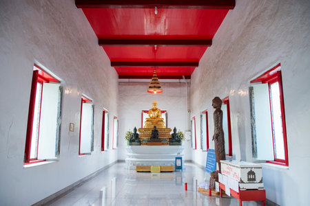 a Buddha at the Wat Pa Pradu in Rayong City in the Province of Rayong in Thailand, Thailand, Rayong,...