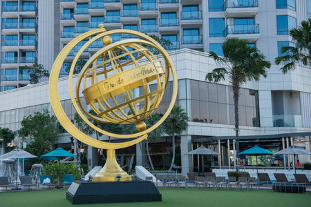 The Globe and Garden of the Hotel Center Point with in the City of Pattaya and Province of Chonburi in Thailand, Thailand, Pattaya, October, 2024のeditorial素材