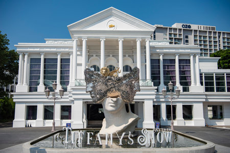 Front of Theater House of the Tiffany's Show Pattaya in city of Pattaya at Province of Chonburi in Thailand. Thailand, Pattaya, October, 2024のeditorial素材