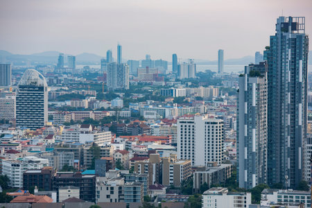 Skyline of Pattaya from Hotel Center Point with in the City of Pattaya and Province of Chonburi in Thailand, Thailand, Pattaya, October, 2024のeditorial素材