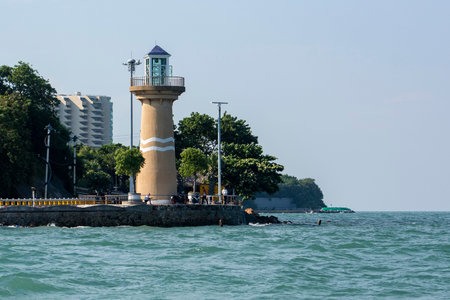 The Light Tower at the Pattaya Bay and Beach road in the city of Pattaya in the Province of Chonburi in Thailand, Thailand, Pattaya, November, 2024のeditorial素材