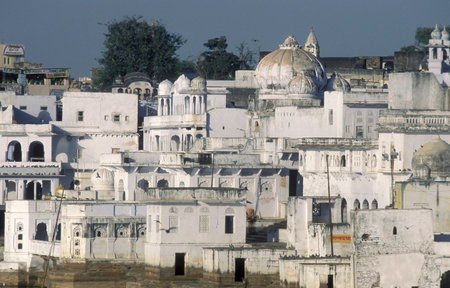 Architecture with Palace and Houses on the Pichhola Lake in the Town of Udaipur in the Province of...