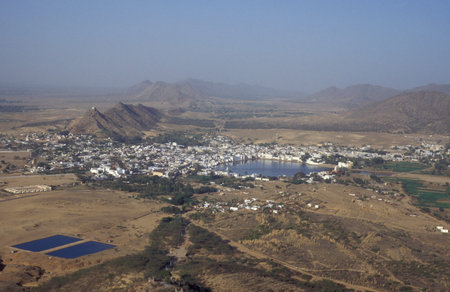 Architecture with Palace and Houses on the Pushkar Lake in the Town of Pushkar in the Province of...