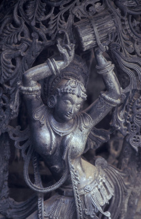 The Hindu Temple Ruins of Chennakeshava Temple with stone carving figures, also Keshava, Kesava or...