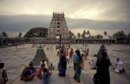 The Hindu Temple Ruins of Chennakeshava Temple, also Keshava, Kesava or Vijayanarayana Temple in the town of Belur in the Province of Karnataka in India. India, Karnataka, March, 1998のeditorial素材