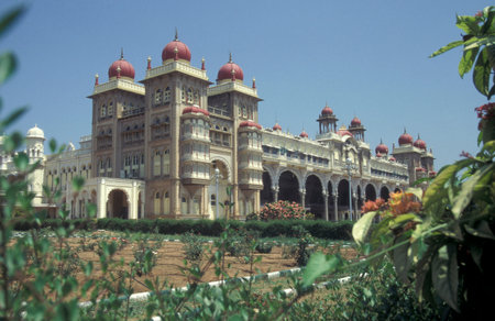 Mysore Palace or Amba Vilas Palace in the city of Mysore in the Province of Karnataka in India....