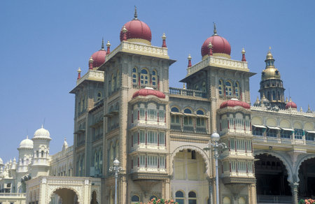 Mysore Palace or Amba Vilas Palace in the city of Mysore in the Province of Karnataka in India....