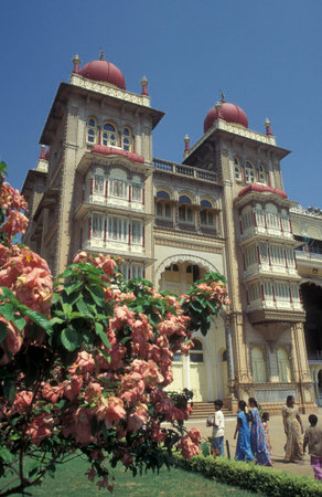 Mysore Palace or Amba Vilas Palace in the city of Mysore in the Province of Karnataka in India. India, Mysore, March, 1998のeditorial素材