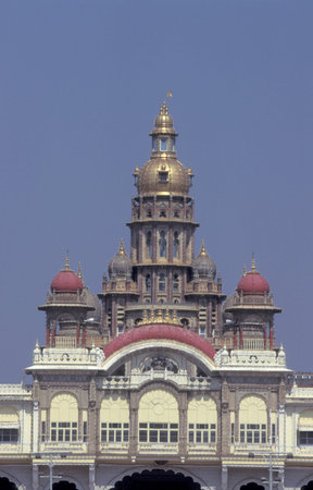 the Mysore Palace or Amba Vilas Palace in the city of Mysore in the Province of Karnataka in India. India, Mysore, March, 1998のeditorial素材