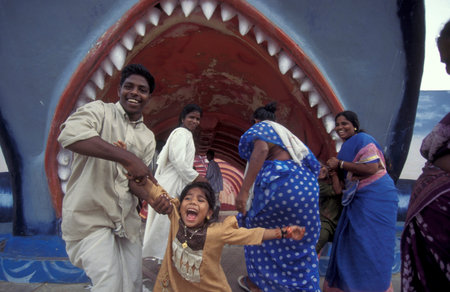 Indian actors at the Film Studios of Bollywood in the city of Chennai in Tamil Nadu Province in India. India, Chennai, April, 1998のeditorial素材