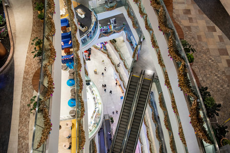 inside the Iconsiam Shopping Mall at Chao Phraya River in Thonburi in the city of Bangkok in...