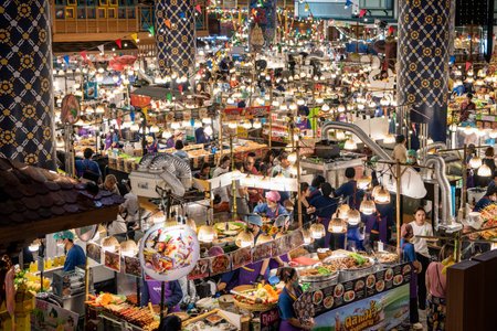 a Thai Market inside the Iconsiam Shopping Mall at Chao Phraya River in Thonburi in the city of...