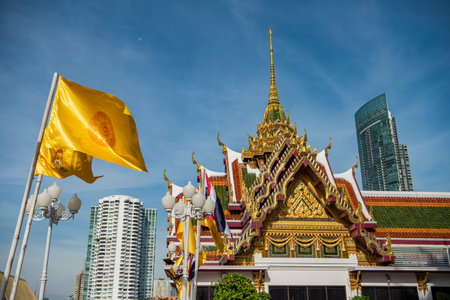 the Wat Yan Nawa in Sathon in the city of Bangkok in Thailand. Thailand, Bangkok, December, 3, 2023のeditorial素材