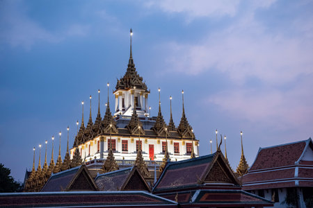 the Wat Ratchanatdaram Worawihan in Banglamphu in the city of Bangkok in Thailand. Thailand,...
