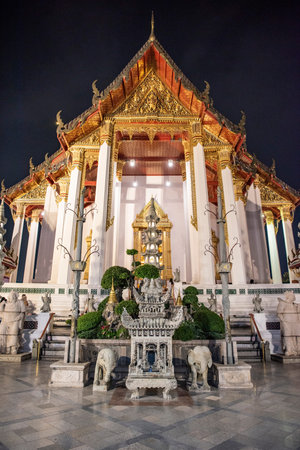the Wat Suthat Thepwararam Ratchaworamahawihan in Banglamphu in the city of Bangkok in Thailand....