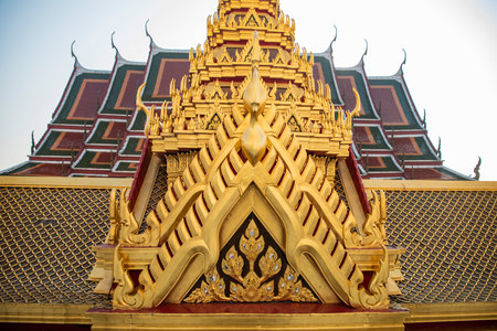 a detail of the Wat Ratchanatdaram Worawihan in Banglamphu in the city of Bangkok in Thailand....
