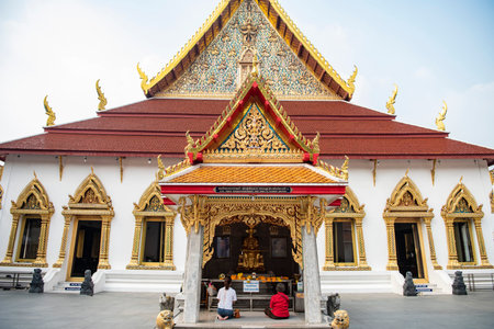 the Wat Chana Songkhram in Banglamphu in the city of Bangkok in Thailand. Thailand, Bangkok,...