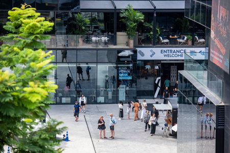 the entry of King Power Mahanakhon Tower Building in Sathorn in the city of Bangkok in Thailand....