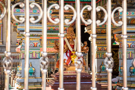 The Indian and Hindu Temple Sri Maha Mariamman in Silom in the city of Bangkok in Thailand....