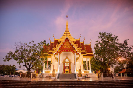 the City Pillar Shrine in city Udon Ratchathani and Province Ubon Ratchathani in Thailand. Thailand, Ubon Ratchathani, November, 22, 2023のeditorial素材